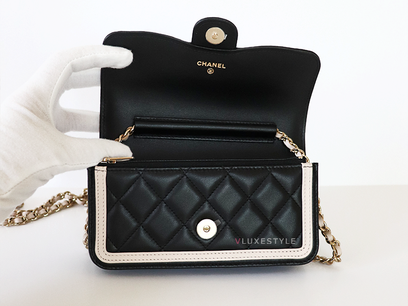 The Chanel 23B Flap Phone Holder with chain