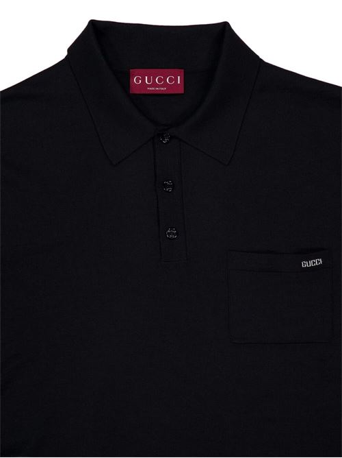 Wool knit polo GUCCI | 824124XKEP11070