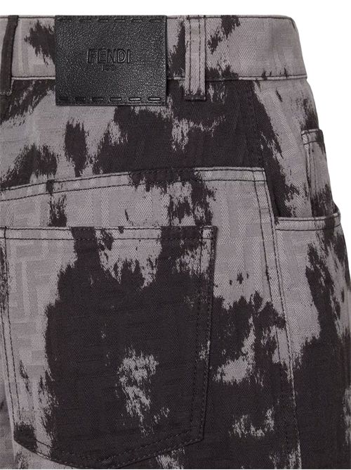 Jeans con stampa FF animalier FENDI | FLP833AVF5F0GME