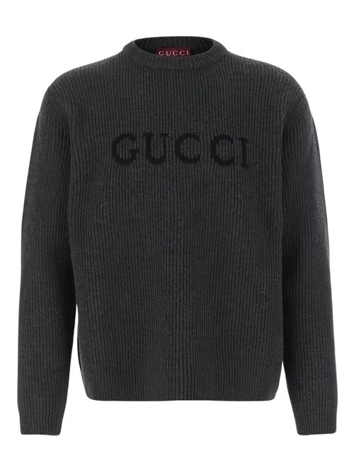 Ribbed sweater with logo GUCCI | 833499XKEYJ1043