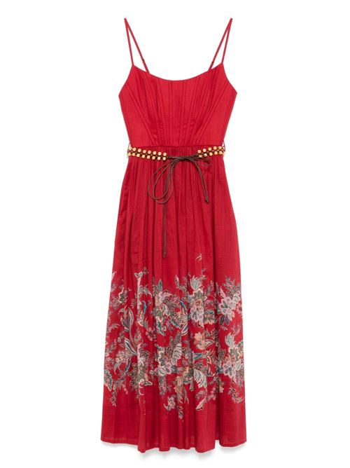 Rhiannon Corset Midi Dress ZIMMERMANN | 4225DSS251REDMULPAI