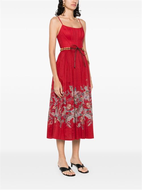 Rhiannon Corset Midi Dress ZIMMERMANN | 4225DSS251REDMULPAI
