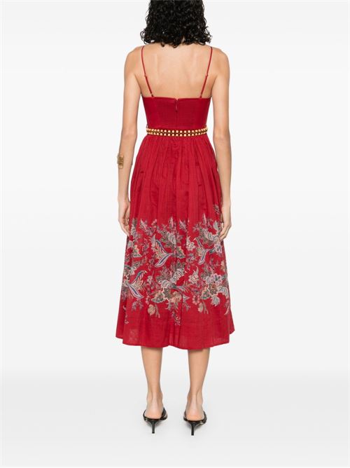 Rhiannon Corset Midi Dress ZIMMERMANN | 4225DSS251REDMULPAI