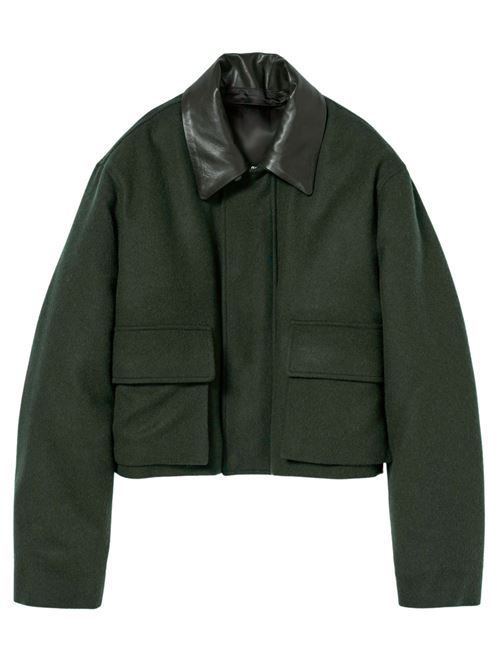 Cropped bomber jacket AURALEE | A25AB06BFDARKOLIVE