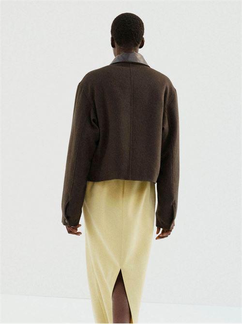 Cropped bomber jacket AURALEE | A25AB06BFDARKOLIVE