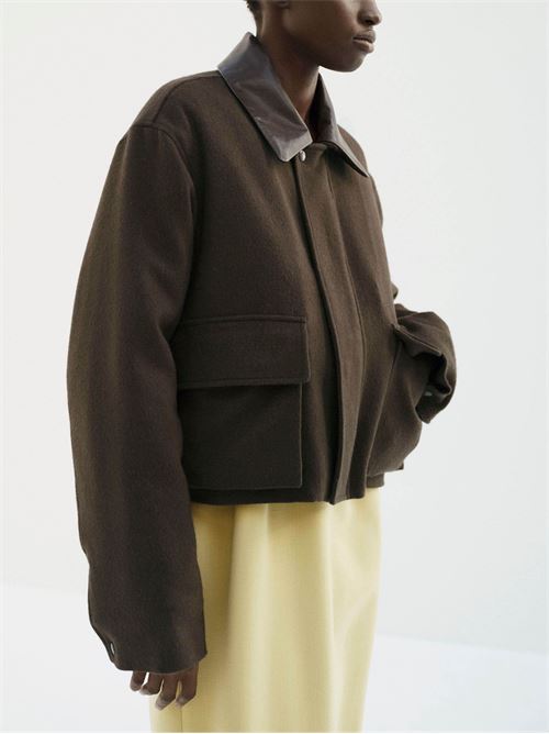 Cropped bomber jacket AURALEE | A25AB06BFDARKOLIVE