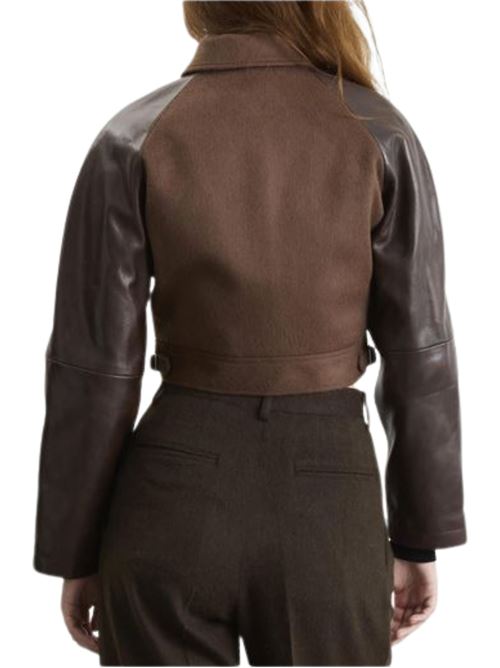 Cropped jacket AURALEE | A25AB09BFDARKBROWN