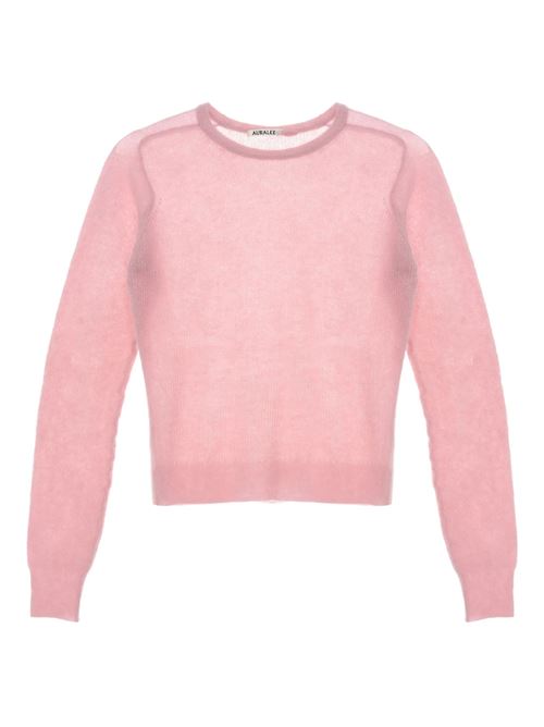 Alpaca wool crew neck sweater AURALEE | A25AP04AKPINK