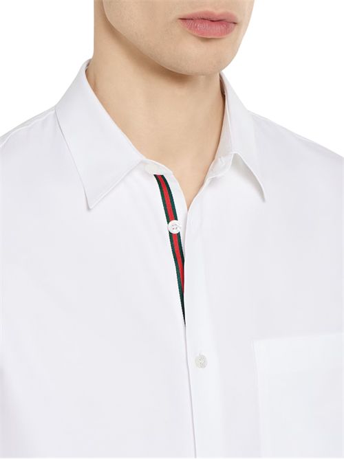 Oxford shirt with web GUCCI | 826582Z7AOS9000