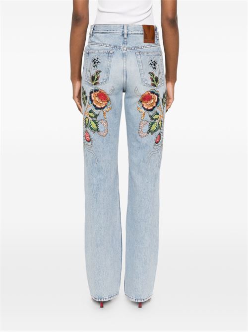 Jeans with floral embroidery VALENTINO | BDD2AX9YC508