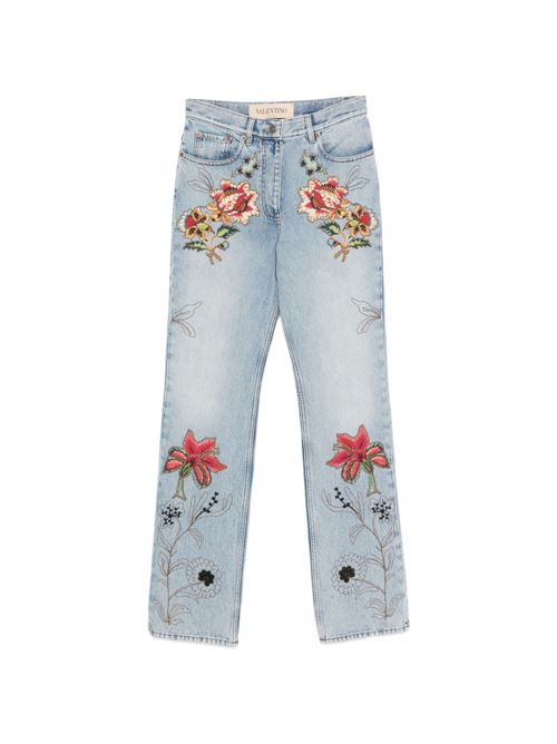 Jeans with floral embroidery VALENTINO | BDD2AX9YC508