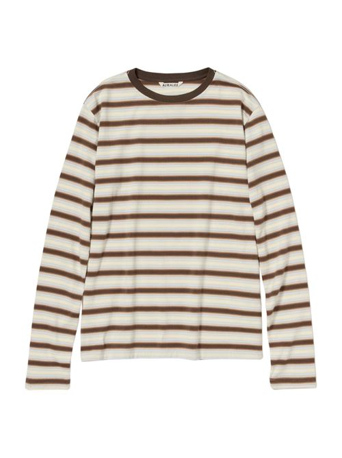 Cotton T-shirt AURALEE | A26SP03GJFADEBROWNSTRIPE