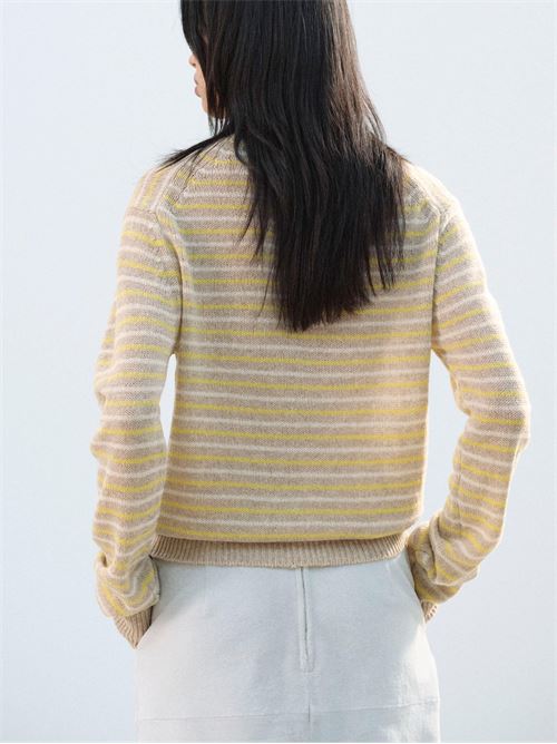 Cashmere crew neck sweater AURALEE | A26SP04CKBEIGEXYELLOW