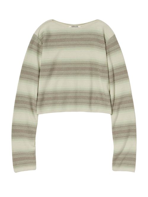 Cotton T-shirt AURALEE | A26SP04GBLIMEGRAYSTRIPE