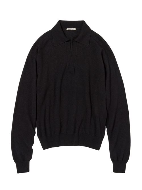 Cashmere polo shirt AURALEE | A26SP04SCBLACK