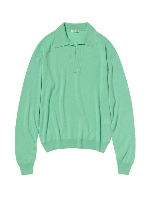 Cashmere polo shirt AURALEE | A26SP04SCMINTGREEN