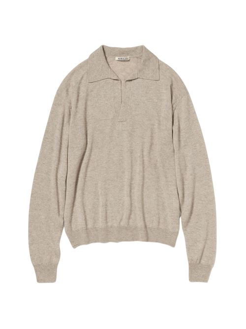 Cashmere polo shirt AURALEE | A26SP04SCTOPBEIGE