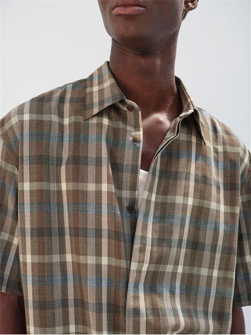 Wool shirt AURALEE | A26SS02TCTOPBROWNCHECK