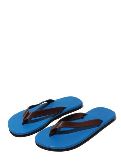 Soft leather flip-flops AURALEE | A26SS11QDBLUEXBROWN