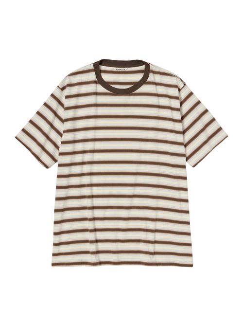 T-shirt in cotone AURALEE | A26ST02GJFADEBROWNSTRIPE