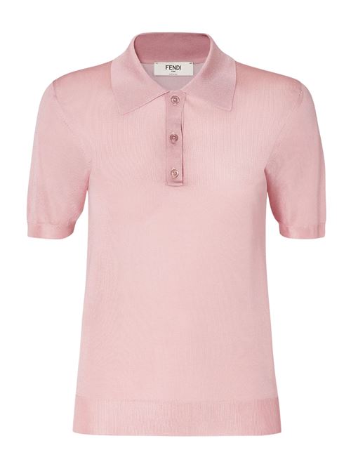 Shiny viscose polo shirt FENDI | FZXE82AW4VF1W0S