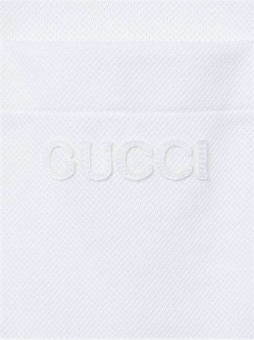 Polo in piquet con dettagli web GUCCI | 795174XJEOX9692