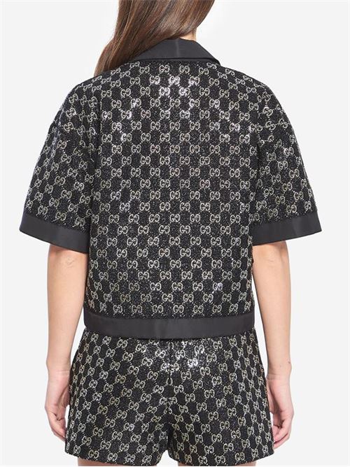 Lamé wool tweed top GUCCI | 846682ZARWY1000