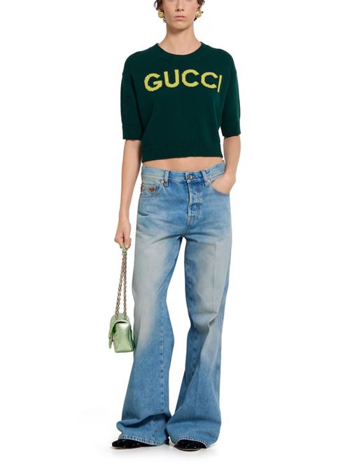 Top in lana morbida con intarsio GUCCI | 851972XKEBC3027