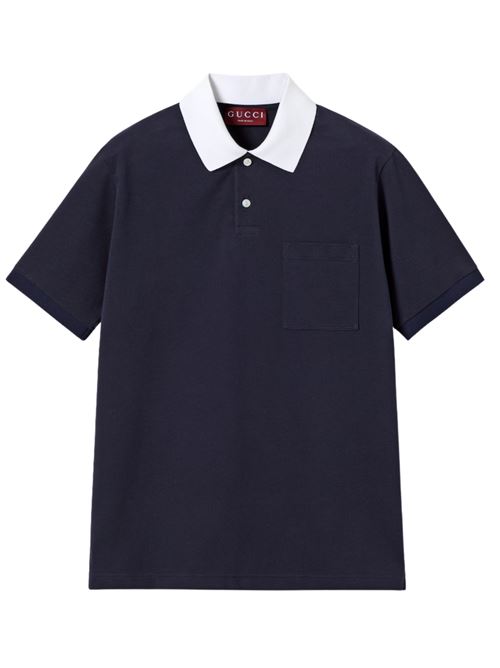 Polo in piquet di cotone stretch GUCCI | 854632XJHOG4002