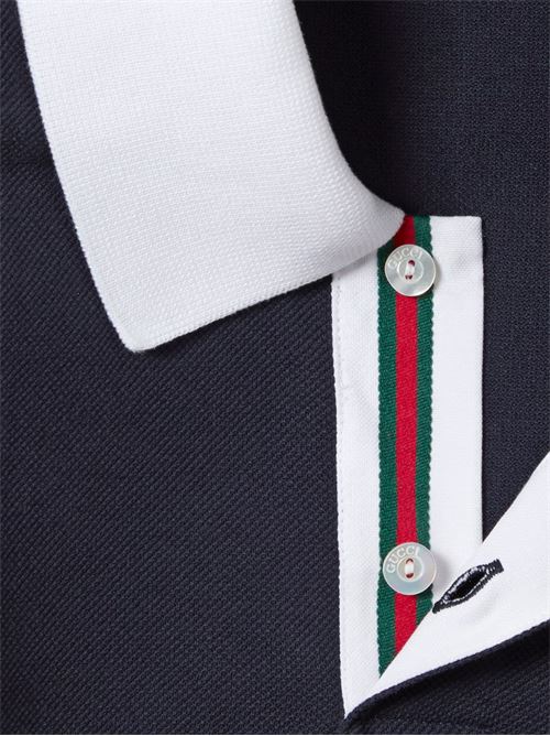 Polo in piquet di cotone stretch GUCCI | 854632XJHOG4002