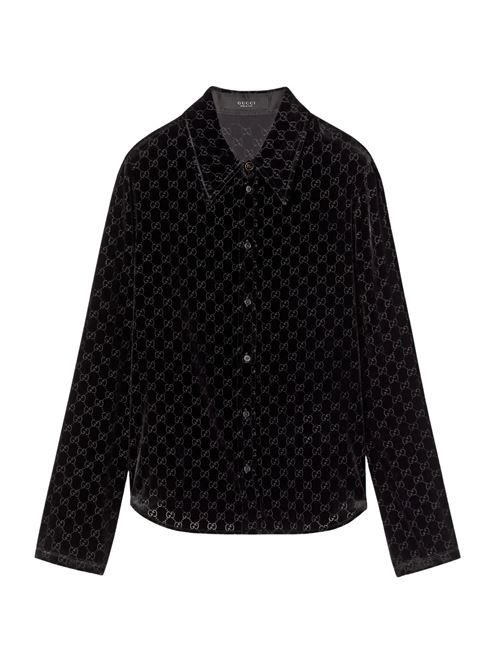 Camicia in velluto dévoré GG GUCCI | 860674ZAUS41000