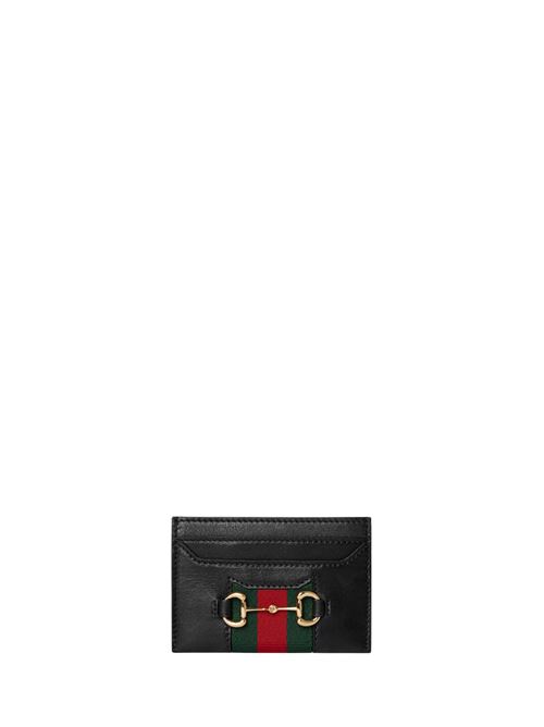 Horsebit Web Card Holder GUCCI | 867122AAGF71053