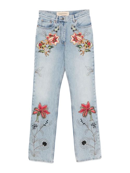 Jeans con ricamo floreale VALENTINO | BDD2AX9YC508