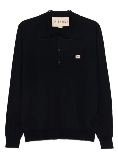 Polo shirt with logo plaque VALENTINO | VKP04DBCJ598