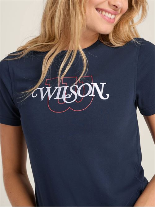 T-shirt con logo WILSON | WW00372431DBCCLASSICNAVY
