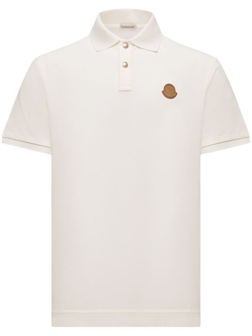 Polo shirt in piqué con patch logo MONCLER | L20918A0001384556032