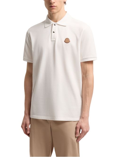 Polo shirt in piqué con patch logo MONCLER | L20918A0001384556032